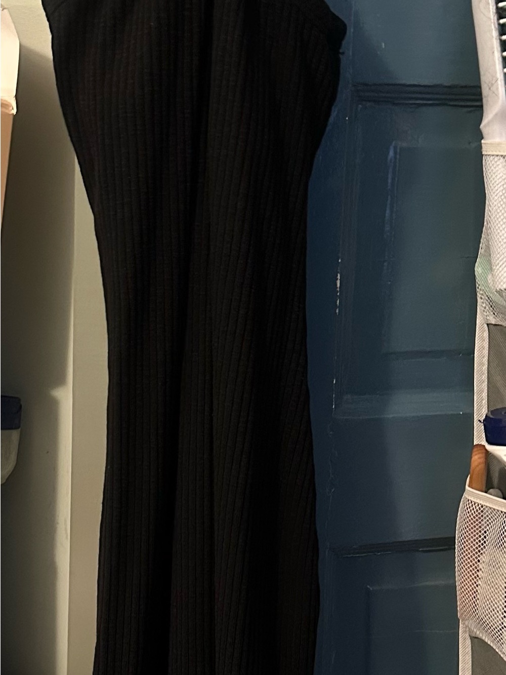Black Ribbed Knit Maxi Dress